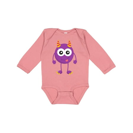 

Inktastic Cute Monster Little Monster Purple Monster Horns Gift Baby Boy or Baby Girl Long Sleeve Bodysuit