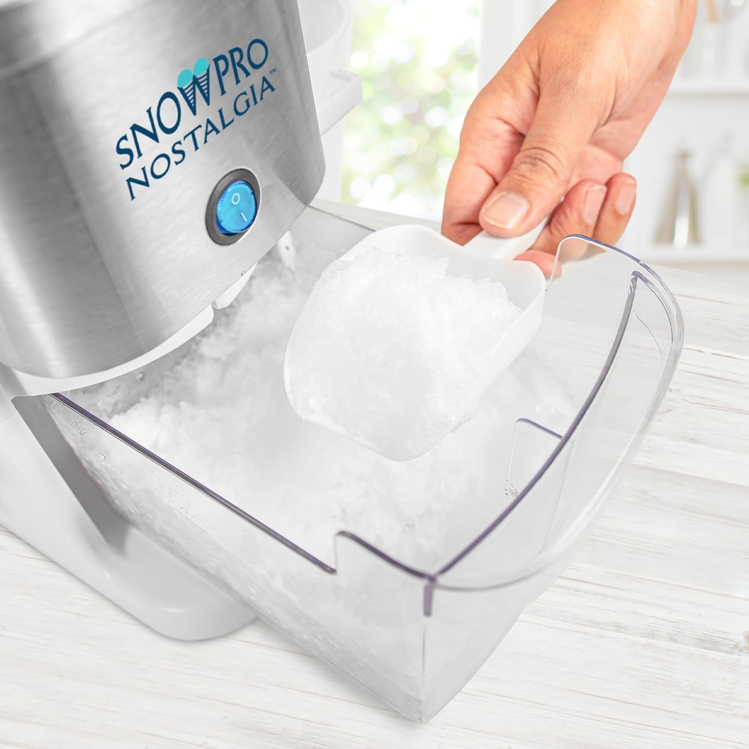 SnowPro Electric Shaved Ice & Snow Cone Maker with 64-Ounce Capacity and 4 Reusable Cones