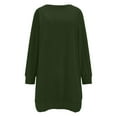 thumbnail image 5 of Qulqfy Green Women Dress Tshirt Mini Long Sleeve Fleece Crewneck Warm Casual Dresses Fall Dresses for Women L, 5 of 8