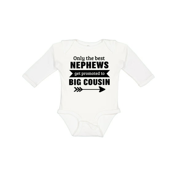 Inktastic Only the Best Nephews Get Promoted to Big Cousin Boys or Girls Long Sleeve Baby Bodysuit