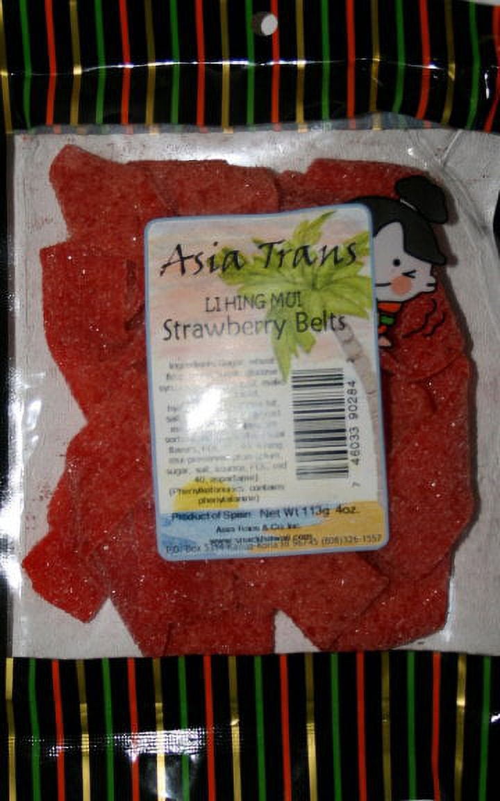 Asia Trans Li Hing Mui Strawberry Belts, 3 Oz.