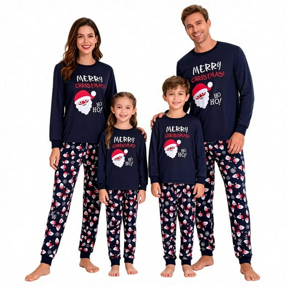 Family Matching Christmas Pyjamas Set, Xmas Santa Claus PJs Winter Sleepwear Nightwear for Mens Womens Adults Kids