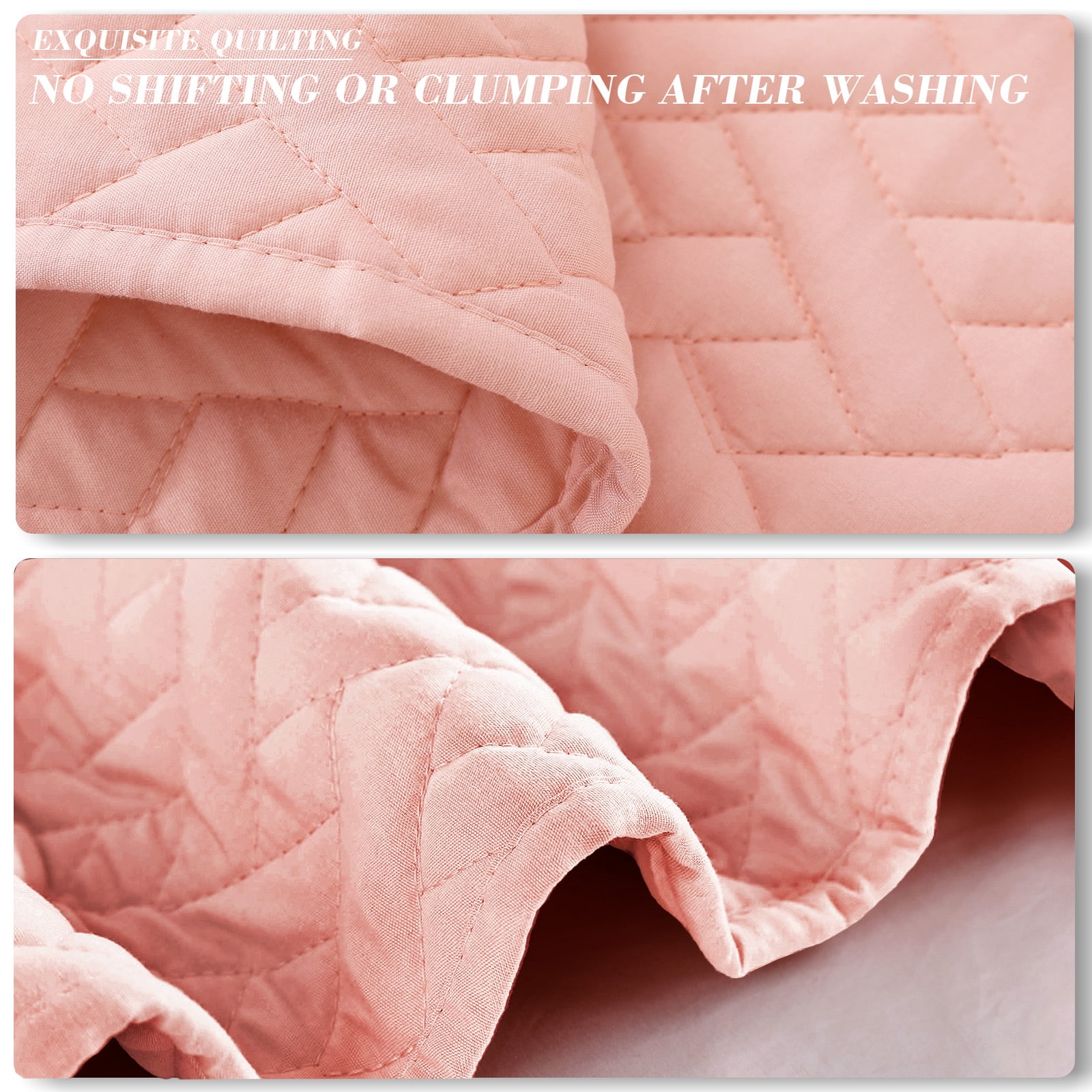 Exclusivo Mezcla 3-Piece King Size Quilt Set, Basket Quilted Bedspread/Coverlet/Bed Cover(96"x 104", Blush Pink)