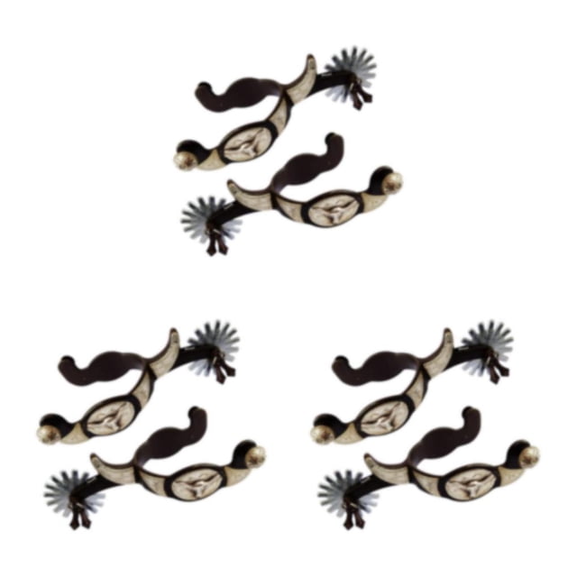 Greeniant 2x Espuelas para caballos Espuela estilo occidental antióxido para equipos de competición Marrón oscuro Type1 NO1