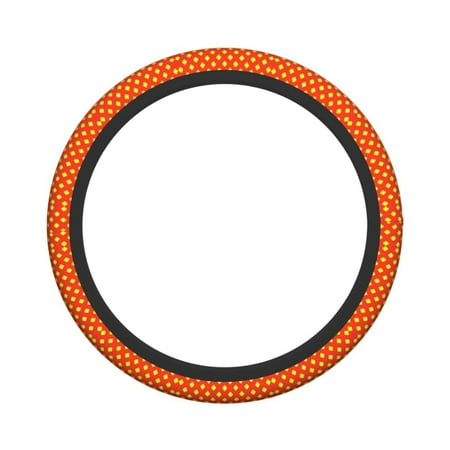 XMXY Car Steering Wheel Cover, Yellow Red Style Non-Slip Jeep Truck Universal Elastic Steering Wheel Protector 15 inch