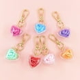 thumbnail image 3 of Mightlink Keychain Pendant Fake Rose Decor Heart Shape Eternal Flower Stainless Clip Shoulder Bag Decoration Pendant Keyring Pendant, 3 of 6