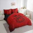 thumbnail image 3 of Feelyou Chinese Dragon Print Twin Bedding Sets 7-Piece, Red Graffiti Bedding Comforter Set, 3 of 8