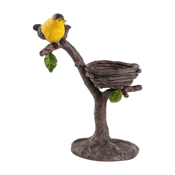 Birdeem Porte-Bougie en Résine Nid d'Oiseau Vintage, Décoration de Table Rustique pour Salon, Centre de Table de Printemps de Pâques, Porte-Bougie pour Table à Manger