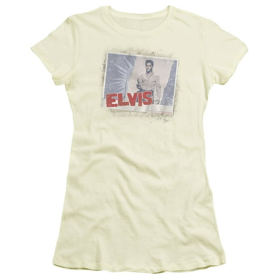 Elvis Presley Tough Guy Poster S/S Junior Women's T-Shirt Sheer Cream