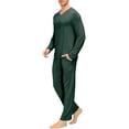 thumbnail image 4 of MoFiz Men's Bamboo Pajamas Set Long Sleeve V-Neck Top and Pants with Pockets Loungewear 2-Piece for Men, 4 of 6