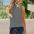 thumbnail image 5 of UYISJ Womens V Neck Cropped Cotton Linen Tank Tops Spring Summer Sleeveless Shirts Gray XL, 5 of 9