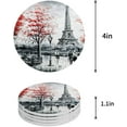 thumbnail image 1 of RYLABLUE Paris France Decor Eiffel Tower Set of 4 Round Coaster for Drinks, Absorbent Ceramic Stone Coasters Cup Mat with Cork Base for Home Kitchen Room Coffee Table Bar Decor, 1 of 5