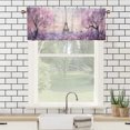 thumbnail image 3 of Rustic Paris Kitchen Window Curtain Valance Purple Lavender Eiffel Tower Floral Flower Birds Window Treatment Valance Curtains for Bathroom 54 by 18 in, 1 Panel, 3 of 6