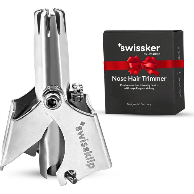 Recortadora de pelo de nariz Swissklip Human Power para hombres | Recortador de pelo de nariz manual para mujeres I Removedor de vello de nariz de acero inoxidable para hombres y mujeres I Recortador