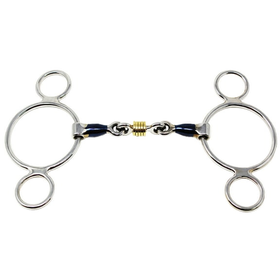Horse Sweet Iron 5" Gag Bit 3-Piece Dog Bone Mouth w/ Rings 35614B