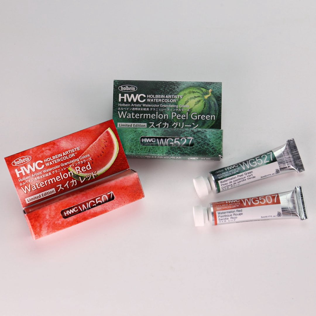 Holbein Artist Watercolor - Limited Edition Watermelon Duo Set (Watermelon Red WG507 & Watermelon Peel Green WG527)
