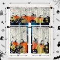 thumbnail image 5 of Happy Halloween Pumpkin Kitchen Curtains Spider Window Curtains Valance and Tier Set 36 Inch, Gold Abstract Rod Pocket Short Tier Curtain for Room, Gothic Spooky Small Cafe Kitchen Decor, 5 of 6