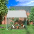 TOETOL Large Metal Walkin Chicken Coop with Hen Run for Yard Farm
