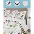 thumbnail image 4 of Spring Flowers Twin XL Size Down Alternative Comforter, Lightweight Comforter Quilt Bedding Set with Pillow Shams Pastoral Botanical Blossom Floral All Seasons Bed Comforter Duvet Insert 68"x98", 4 of 7