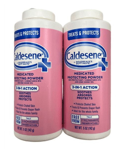 Caldesene Zinc Oxide & Cornstarch Powder 5oz ( 2 pack ) PINK NEW LOOK!