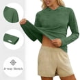 thumbnail image 4 of Women's UPF 50+ Sun Protection Hoodie Shirts Casual Quick-drying Long Sleeve Plus Size Light Tees for Fishing Hiking Going Out Army Green L, 4 of 6