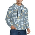 thumbnail image 2 of Lsque Blue Bathroom Pattern Casual Men's Hoodie,Hooded Sweatshirt with Kangaroo Pocket,Pullover Hoodie-X-Large, 2 of 7
