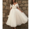 thumbnail image 6 of VKEKIEO Bridesmaid Dresses Sun Dress V-Neck Long Sleeve Printed White S, 6 of 9