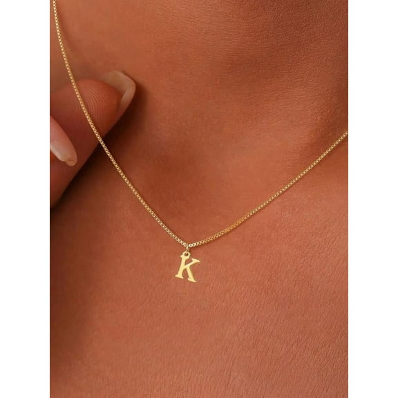 VOLALO 2025 Versatile Letter Detail Pendant Necklace for Women, Minimalist Chain Necklace, Matching Neck Vintage Jewelry Back To School