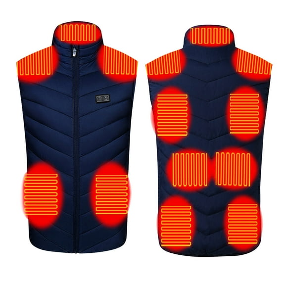 LmnLft Heated Vest, USB Electric Heated Vest for Men Women with 11Heating Zones, Lightweight Heated Waistcoat for Outdoor Motorcycle Camping Fishing Hunting