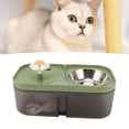 thumbnail image 2 of Green Cat Water Fountain Food Bowl High Capacity Quiet 2 In 1 Pet Feeder Water Dispenser Feeding Machine, 2 of 8