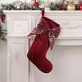 thumbnail image 2 of HCTSHG Classic 20 inch Velvet Christmas Stockings with Bow Knot, Christmas Decor Soft Velvet Stockings for Christmas Fireplace Decorations, 2 of 7