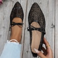 thumbnail image 6 of Women's Spring Ballet Style Flat Shoes Open Toe Pointed Toe Lace Up With Ankle Strap Soft Sole Comfortable Elegant Casual Footwear For Daily Wear Black 37, 6 of 6
