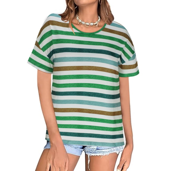 Women's Tops Short Sleeve Knit Womens Tops Dressy Casual Striped Tshirts Shirts for Women T Shirts Items Ordered by Me
