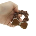 thumbnail image 5 of Unique Bargains 1 Pc Bow Rhinestone Scrunchies for Home Coffee Color, 5 of 5