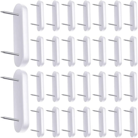 

Plastic Head Double Pins Bed Skirt Holding Pins White Furniture Chair Leg Pins Glide Nails Holding Pins for Slipcovers and Bedskirts