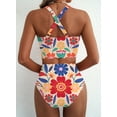 thumbnail image 4 of Eytino Womens Swimwear Two Piece Bikini Sets Twist Front Swim Top with High Waisted Bottom Tummy Control Bathing Suits Beach Summer Swimwear, 4 of 8