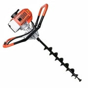 PRIJESSE Gas Powered Earth Digger Post Hole Digger with 3 Extension Rods + 3 Auger Drill Bits