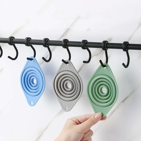 Foldable Silicone Kitchen Funnel Set Collapsible Bottle Filling Funnels for Oil Sauce Liquid Powder Transfer Reusable Space Saving Kitchen Tool Accessories With Multiple Sizes
