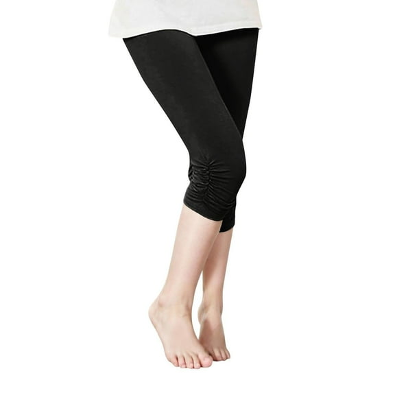 KAUOD Girls Capris Leggings Stretchy School Yoga Workout Cropped Skinny Pants Tights Kids Toddler Athletic Sweatpants