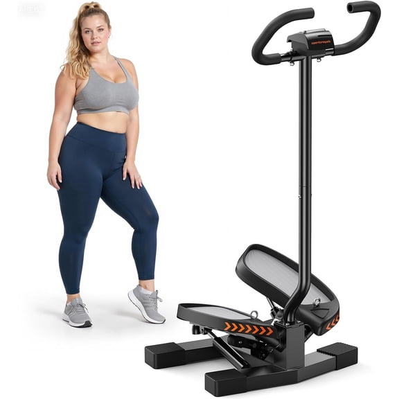 FED Fitness Stair Stepper with handle,Twist/Mini Stepper for Exercise,Step Machine with Resistance Bands for Full Body Workout, 350lbs Capacity