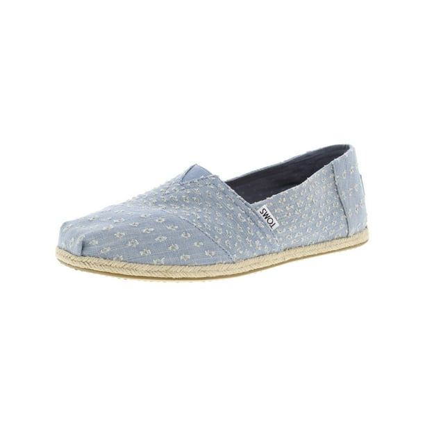 Toms Women's Classic Torn Denim Rope Sole Seaglass Ankle-High Fabric ...