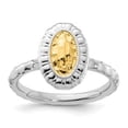 thumbnail image 3 of Auriga Fine Jewelry 925 Sterling Silver Gold-plated Oval Ring for Women Size 6, 3 of 6