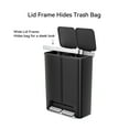 thumbnail image 6 of Better Homes & Gardens Kitchen Recycle Trash Can, 16 Gallon Plastic Dual Compartment Step Garbage Bin, Black, 6 of 13