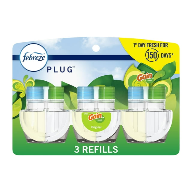 Ambientador Febreze Plug In Gain Original Scent, 26 ml, paquete de 3