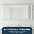 thumbnail image 4 of Resenkos 72x36 Inch Wall-to-Wall Rectangle LED Bathroom Mirror - Sleek Black Frame, Covers Large Spaces for Ultimate Convenience, Black​, 4 of 11