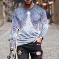 thumbnail image 1 of Wolfast Homme Décontracté Col Rond Manches Longues Chandail T-Shirt Imprimé Blouse Hauts Violet TTTTG, 1 of 5