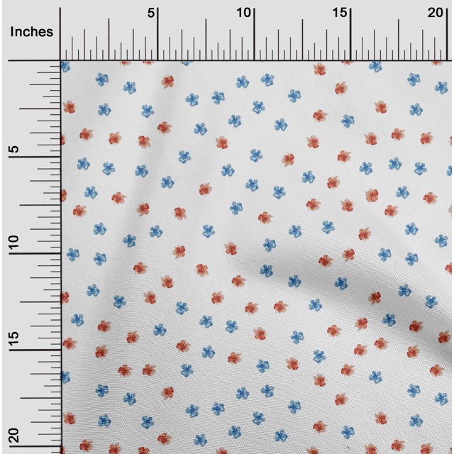 oneOone Polyester Lycra Tissu Artistique Imprimé Floral de Fleurs BTY 56 Pouces de Large