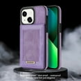 thumbnail image 5 of for iPhone 14 2022 Wallet Case with Card Holder, Faux Leather Kickstand Card Slots Case, RFID Blocking Magnetic Shockproof Protective Slim Back Flip Phone Case for Apple iPhone 14 6.1",Purple, 5 of 6