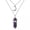 Amethyst, variant on 1pcs Multi-layer Metal Moon With Bullet Six Hexagonal Column Stone Pendant Chain-Green Aventurine