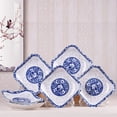 thumbnail image 5 of 6pcs Dessert Plate Ceramic Dinner Plates Salad Pasta Bowls 8.5 Square Ceramic Dishes Underglaze Porcelain Round Plate, Blue and White, 5 of 6